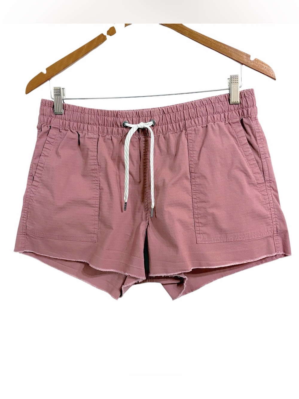 Vuori Vintage Ripstop Organic Cotton Pull On Shorts Womens M Mauve Athleisure